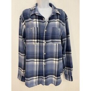 Aeropostale Flannel Shirt Women’s Size M Blue White Plaid Boyfriend New Fall
